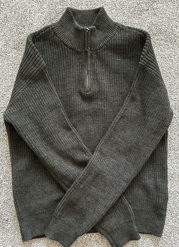 GAP Kids XXL 1/4 Zip Up Mock Neck Ribbed Sweater/Sweatshirt Dark Green - Picture 1 of 3