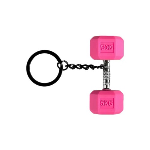 Soft Plastic Barbell Pendant Keychain Fitness Bag Charm Key Ring Holder Jewelry - Picture 3 of 21