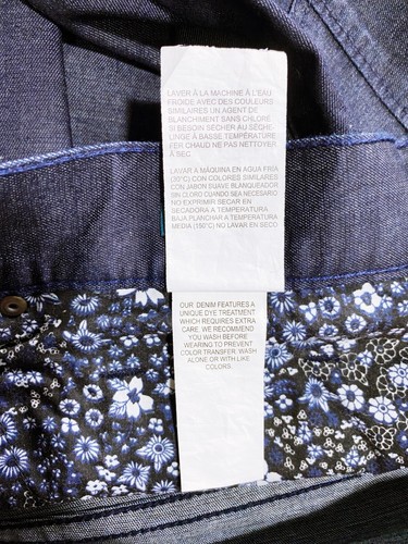 Jeans Perry Ellis slim fit elasticizzato taglia 30x32 blu vita media 5 tasche - Foto 8 di 9