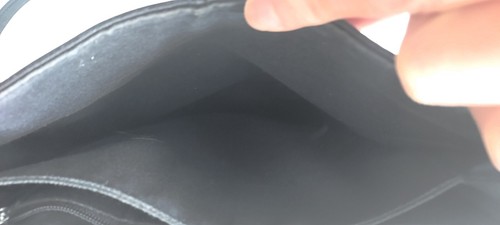 Leather Company Liz Claiborne leather purse pebbled black crossbody saddle - Picture 11 of 17