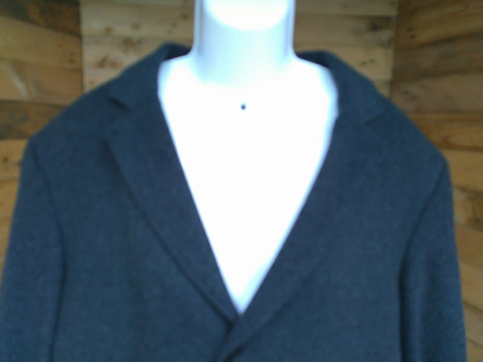 ITALIAN WESTEND WOOL Wesley trench coat Mens 48L Long Overcoat Charcoal Gray - Image 2 of 4