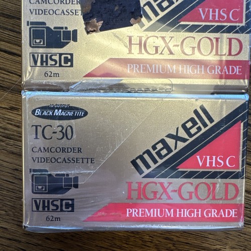 Maxell TC-30 VHS-C HGX Gold Camcorder Tapes Videocassette Pack of 2 NEW SEALED - Picture 3 of 6