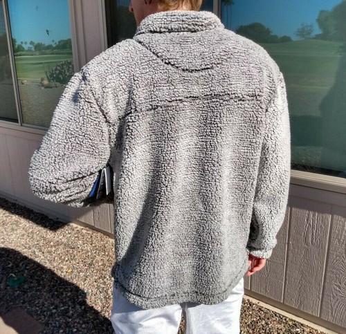 NHL Arizona Coyotes Sherpa Fleece Sweater Unisex Sz-Large Gray Jacket NEW w/Tags - Picture 4 of 7