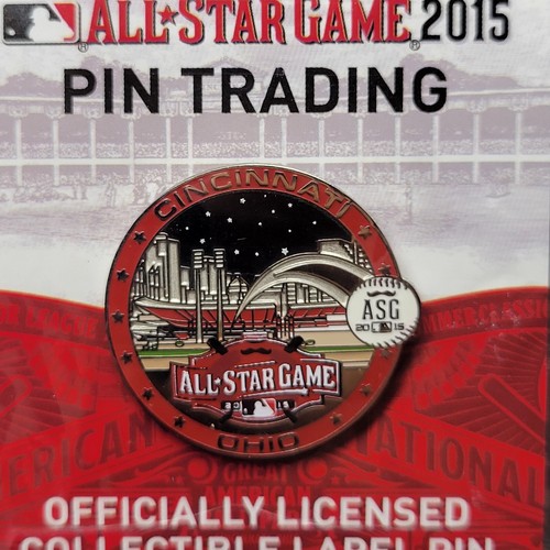 2015 MLB All Star Game Cincinnati Reds Fan Fest Pin Limited NEW- ASG Round - Picture 2 of 2