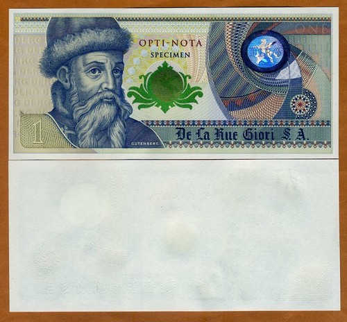 DeLaRu-GIORI, Test / Advertising note / Specimen, Opti-Nota Gutenberg - 第 1/1 張圖片