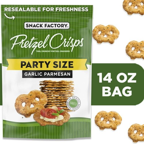 Snack Factory Garlic Parmesan Pretzel Crisps 14oz Party Size Bag