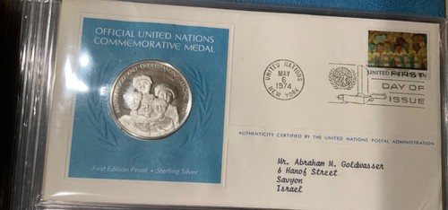 FRANKLIN MINT UNITED NATIONS FIRST DAY COVERS- 41 Silver Medals 1971-1978 - Picture 24 of 24