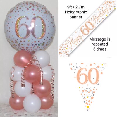 Age 60th Birthday Foil Balloon Display Table Centrepiece