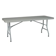 6 foot Resin Multi Purpose Center Light Gray Fold Table with Wheels