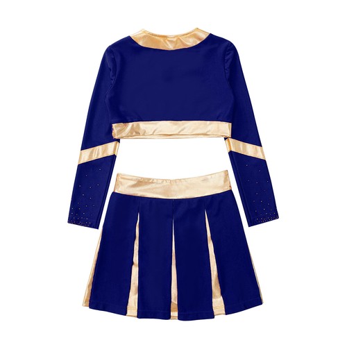 Cheerleader Costume for Girls Crop Top and Pleated Skirt Carnival Fancy Dress - Picture 10 of 67