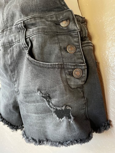 FOREVER 21 LOS Angeles Mono Corto Estilo Corte Negro Denim Envejecido S - Imagen 3 de 8