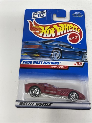Hot Wheels 2000 First Editions Thomassima 3 Red 070 PR5 W/ Tampo - Picture 1 of 8