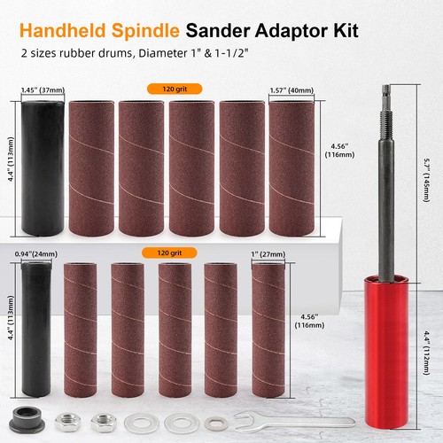 Adaptador de lijadora de husillo 1" y 1-1/2" mandril taladro lijado mandril kit para taladro - Imagen 2 de 7