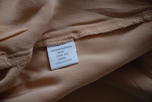 Zimmermann Light Peach 100 % Seide langes Kleid Bandeau Kabel Top Taschen Größe 3 - Bild 8 von 8