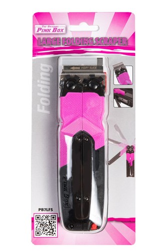 Klappbarer Rasierklingenschaber mit Feststellgriff, inkl. 10 T10 Klingen, rosa - Bild 8 von 9