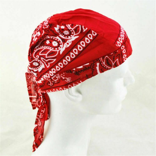 Cool Fitted Biker Bandanna Head Wrap Tie Down Scarf Pirate Du Rag Doo Skull Cap - Picture 5 of 28