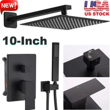 Shower Faucet Set w/Mixer Valve Kit Rainfall Shower Head Combo System Wall Mount