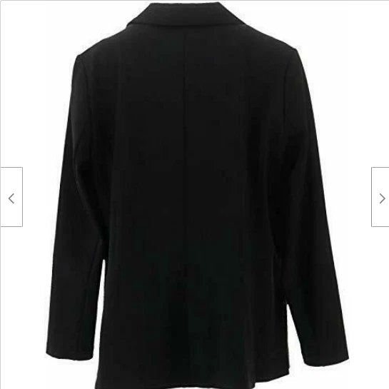DG2 Diane Gilman Ponte Knit Boyfriend Blazer Black, S - Image 3 of 4