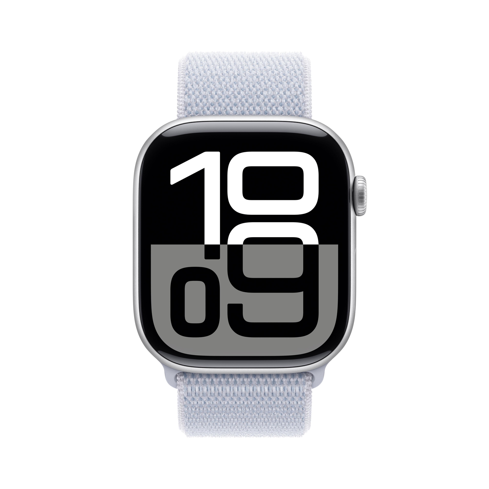 Спортивные часы Apple Watch Series 10 LTE 46 мм серебристо-алюминиевого цвета с петлей Blue Cloud Sport Loop из Массачусетского технологического института