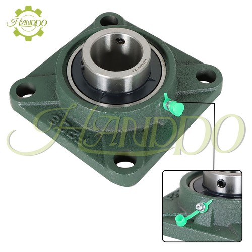 2Pcs 1-1/2" Bore UCF208-24 Pillow Block Flange Bearing 4 Bolt Solid Base - Picture 11 of 13