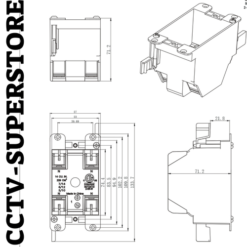 10-Pack 1-Gang Old Work Switch/Outlet Box ETL, 14 Cu In Plastic 2.25x4.30x2.75" - Bild 5 von 5