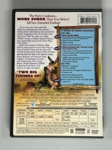 2001 Shrek Two Disc Set Special Edition DVD Mike Myers Eddie Murphy DreamWorks - Picture 4 of 7