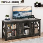 TV Stand Console With Power Outlets Open Shelves Barn Doors for 45 to 65 in TVs