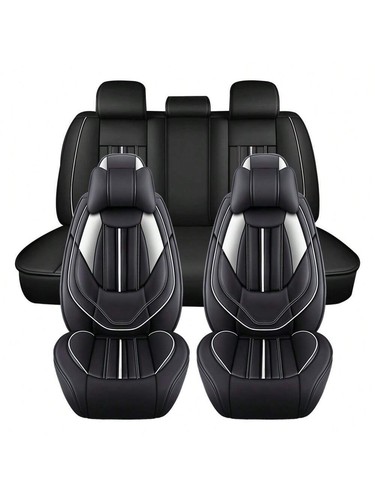 Universal 5-Piece Leather Car Seat Covers - Waterproof Full Set for Sedans SUVs - Picture 55 of 61