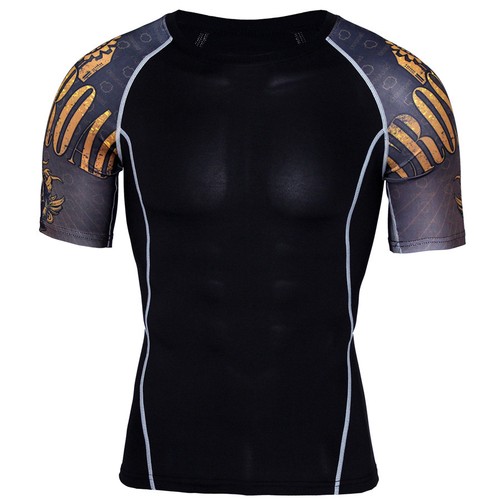 Top a compressione uomo allenamento cross fit MMA ciclismo corsa alta qualità - Foto 9 di 34