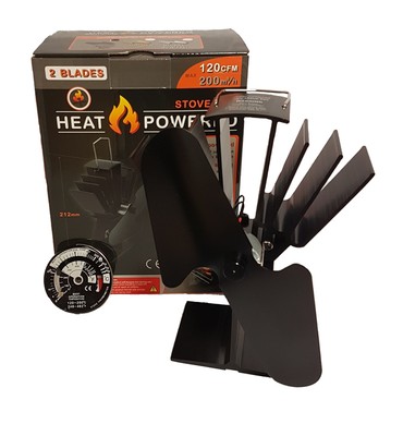 Lame 2019 2 Heat Powered Stove Fan ecoflow Log Brûleur Poêle à bois Ventilateur