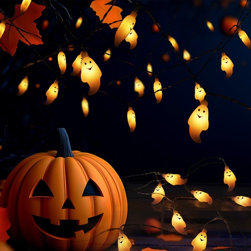 Halloween Decorations Indoor Outdoor, Hanging Glowing Ghost LED String Lights - Picture 13 of 21