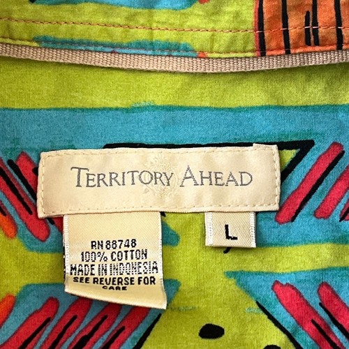 The Territory Ahead Mens Shirt Large WILD All-Over Art-to-Wear Tropical Camp - Picture 3 of 7