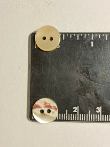 Japanese Trocas Beige/Tan/Natural Shirt Size Button 11mm 7/16" 2hole - Picture 6 of 6