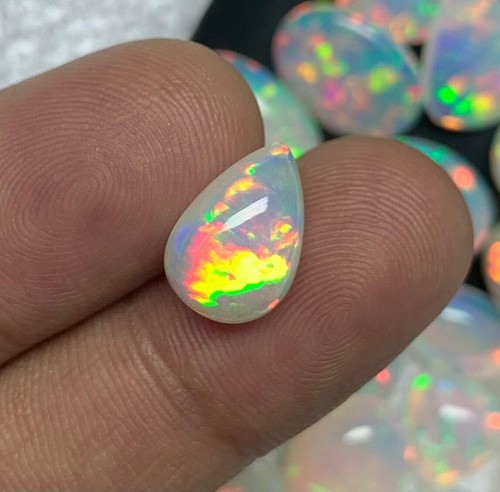 Cute Honeycomb Opal Cabochon, Natural Ethiopian Fire Opal Cabochon Opal Gemstone - Picture 7 of 8