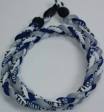 Wholesale Lot of 10 Navy Blue Gray White Titanium Sports 20" Necklaces