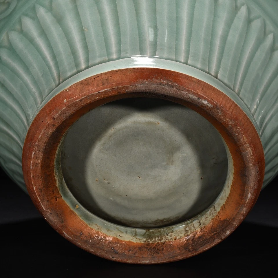 13,7-дюймовый китайский антикварный фарфоровый горшок с листьями феникса династии юаней longquan - Изображение 3 из 4