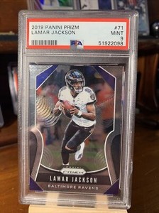 2019 Panini Prizm Lamar Jackson 2nd Year Baltimore Ravens #71 PSA 9 MINT