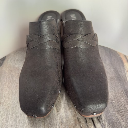 Mia Women's Size 8.5 Black Faux Leather Clog Mule Slides - Picture 4 of 14