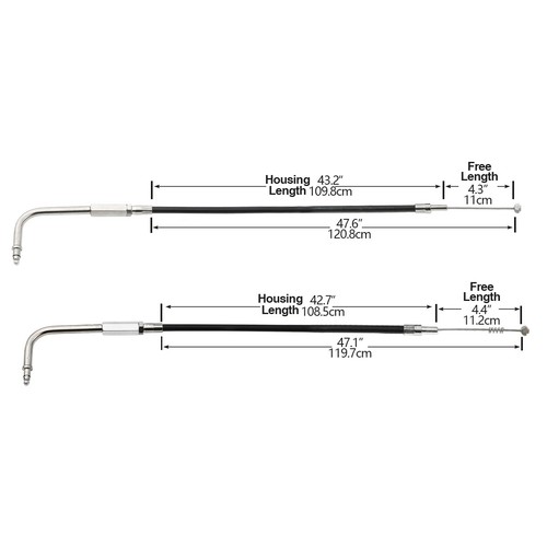 120cm Black Vinyl Throttle+Idle Cables Fits For Harley Sportster XL 2002-2014 - Picture 2 of 10