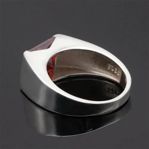 Beautiful Pink Ruby Mens Ring 925 Sterling Silver Gemstone Jewelry For Boyfriend - Picture 5 of 10