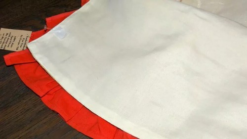 Ruffled Burlap Jute 16"x72" Table Runner Anchor Nautical Tan Red NWOT Capucine - Picture 7 of 11