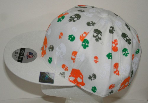 OG Rap Star Halloween Totenköpfe weiß Baseball Trucker Mütze Kappe neu Etikett XL 7 3/4? - Bild 2 von 3