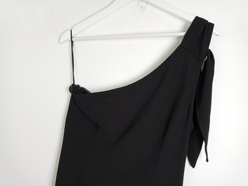 RO&ZO Women's Petite Charlotte Crepe One Shoulder Maxi Dress Black Size16 NWOTF2 - Picture 8 of 10
