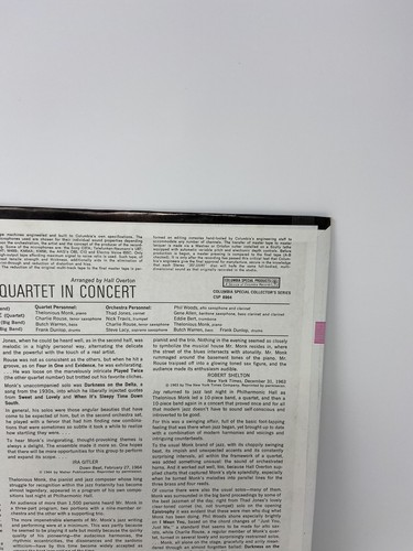 THELONIOUS MONK Big Band And Quartet In Concert COLUMBIA Collectors Vinyl - Picture 8 of 24