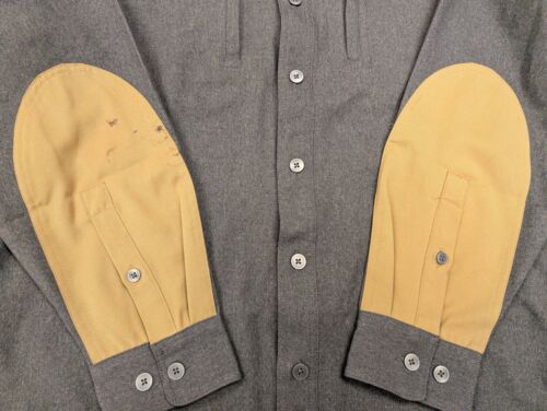 Cabela's Hunting Shirt Men's XL Gray Beluga w/ Gold Overlay STAINED - Picture 4 of 6