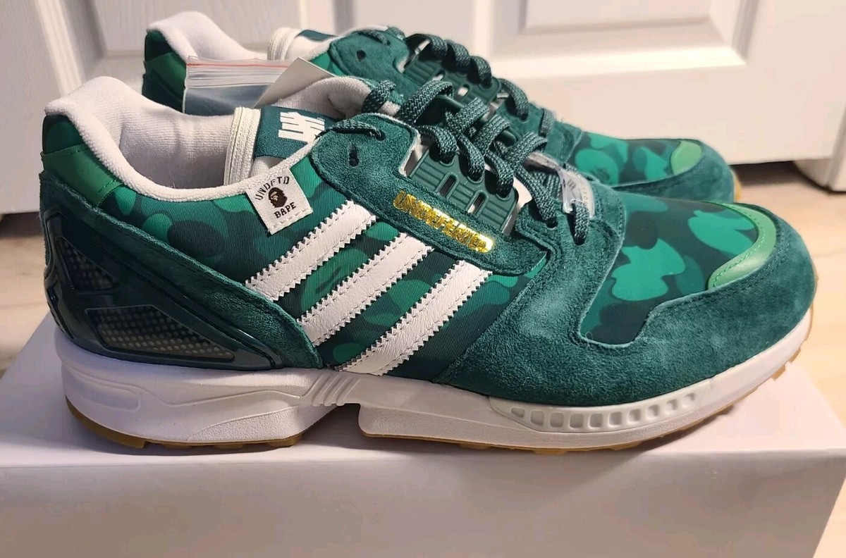 Adidas ZX 8000 x BAPE x Undefeated Green Camo 2020, US Men