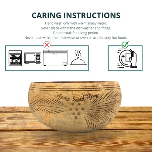 Set of 2 Coconut Bowls with Spoons and Forks | Smoothie, Vegan, Acai Bowl - Bild 18 von 19