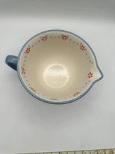Gibson Elite Anaya 2 Qt Hand Painted Floral Stoneware Batter Bowl Handled Spout