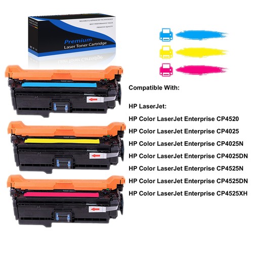 3PK CE260A C M Y Toner Set for HP 647A Color LaserJet CP4025 CP4025n CP4025dn