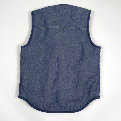 Vintage Sears Roebuck Vest M Mens Denim Snap Front Fleece MADE IN USA Retro 70s - Picture 9 of 10